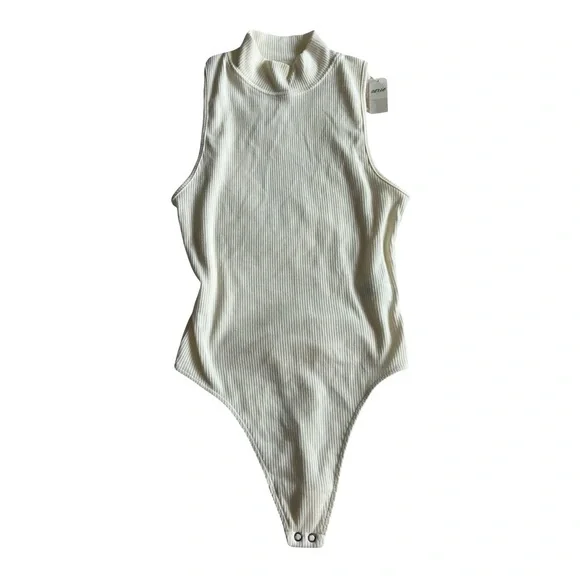 NWT Aerie Sleeveless Mock Neck Bodysuit Muslim - Picture 4 of 6